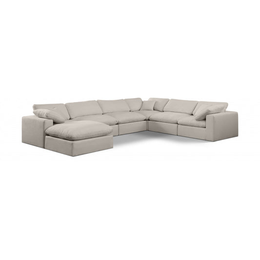 Comfy Linen Textured Fabric Sectional