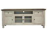 2 Drawer 4 Doors 80" TV Stand - Farmhouse Chic Stone Collection