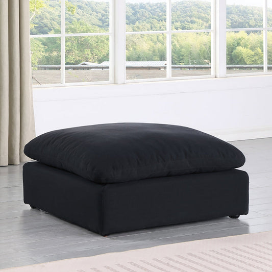 Comfy Linen Textured Fabric Ottoman