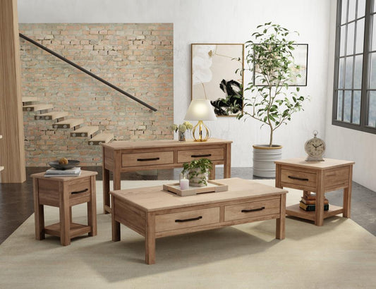 4 Drawer Cocktail Table | Natural Parota Occasional Table