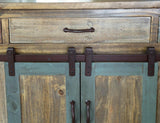 3 Drawer Kitchen Island with Sliding Doors | Rustic Antique Design