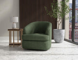 Wooden Frame Metal Base 360 Swivel Accent Chair | Modern Comfort