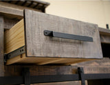 2 Drawer 2 Doors Bar | Loft Brown Pine Wood Hand-Stained