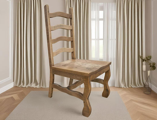 Marquez Wooden Chair - Farmhouse Style Ladder Back Pine