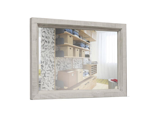 Farmhouse Chic Mirror - Stone Collection Solid Pine Wood
