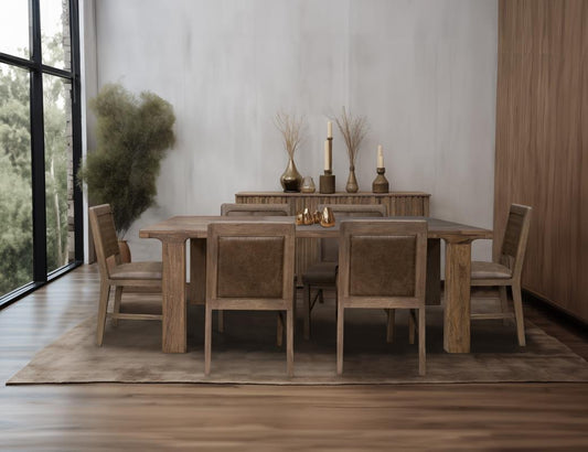 Mezquite Upholstered Wooden Chair | Sustainable Mango Wood Design