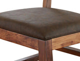 Parota 24" Barstool - Padded Faux Leather Seat with Wooden Frame