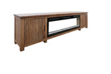 Natural Parota 93" Electric Fireplace TV Stand - Elegant Design