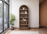 6 Shelf Natural Parota Bookcase - Elegant Storage Solution