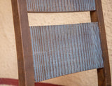 Wooden Chair - Antique Multicolor Pine Wood Seating with Leather