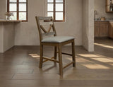 Loft Brown 24" Barstool - Pine Wood with Backrest