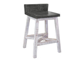 24" Wooden Barstool - Distressed Two-Tone Vintage Style