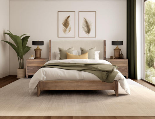 2 Drawer Parota Wood Nightstand - Elegant Bedroom Furniture