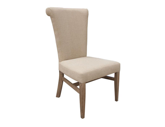 Bonanza Upholstered Wooden Chair - Antiqued White Pine Dining