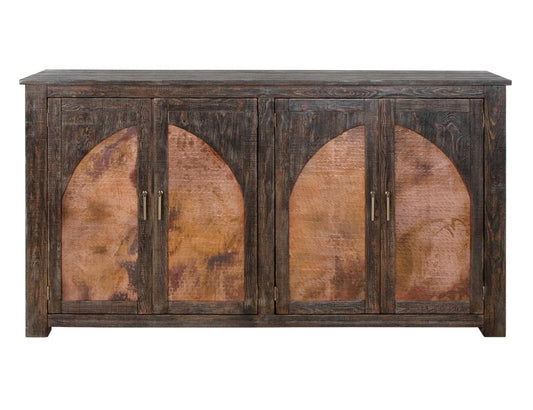 4 Copper-Paneled Door Console - Rustic Blackburn Design