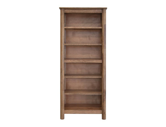 6 Wooden Shelves Bookcase - Mango Wood Olimpia Collection