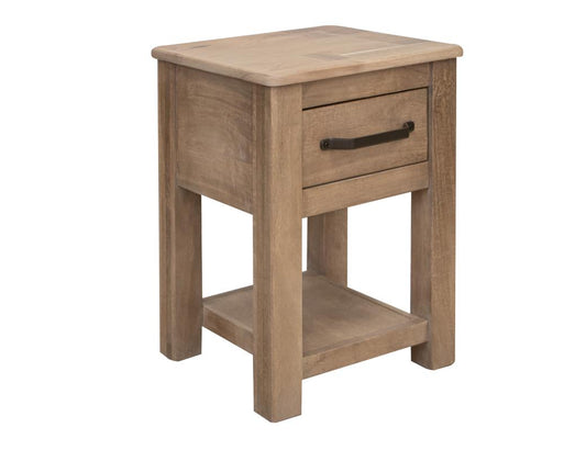 1 Drawer Chairside Table - Natural Parota Occasional Furniture
