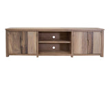 4 Door 93" Natural Parota TV Stand with Storage Shelves