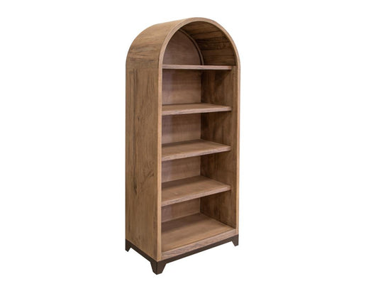 5 Shelf Natural Parota Bookcase - Elegant Storage Furniture