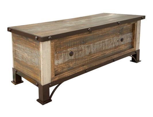 Bedroom Storage Trunk - Antique Solid Pine Wood Design
