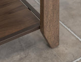 1 Drawer 1 Shelf Chairside Table - Natural Teca Wood Design