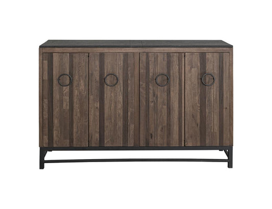 Ebano 4 Door Console - Natural Stone Top & Metal Base