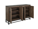 Ebano 4 Door Console - Natural Stone Top & Metal Base