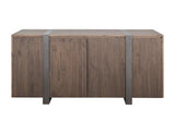 4 Door Haab Console | Modern Wood Design with Metal Accents