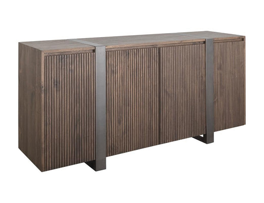 4 Door Haab Console | Modern Wood Design with Metal Accents