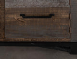 Loft Brown 70" Fireplace TV Stand - Pine Wood & Iron Hardware