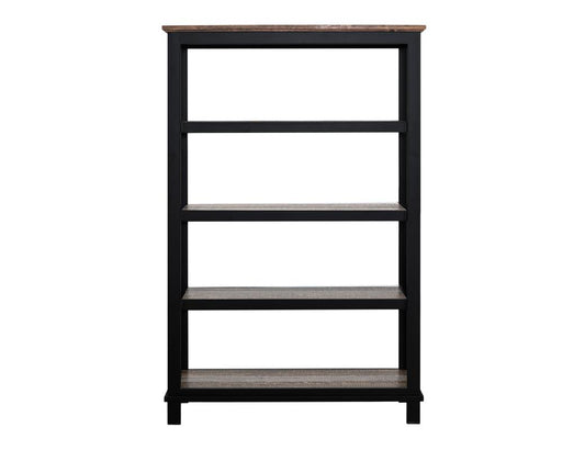 4 Shelf Bookcase - Industrial Wood & Metal Storage | Loft Brown