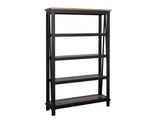 4 Shelf Bookcase - Industrial Wood & Metal Storage | Loft Brown