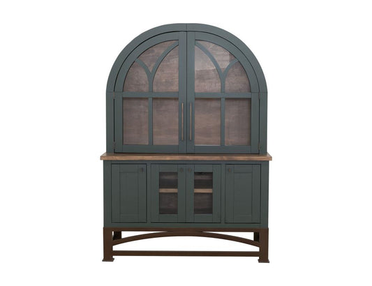 6 Door Obsidian Hutch - Mid-Century French Dining Furniture