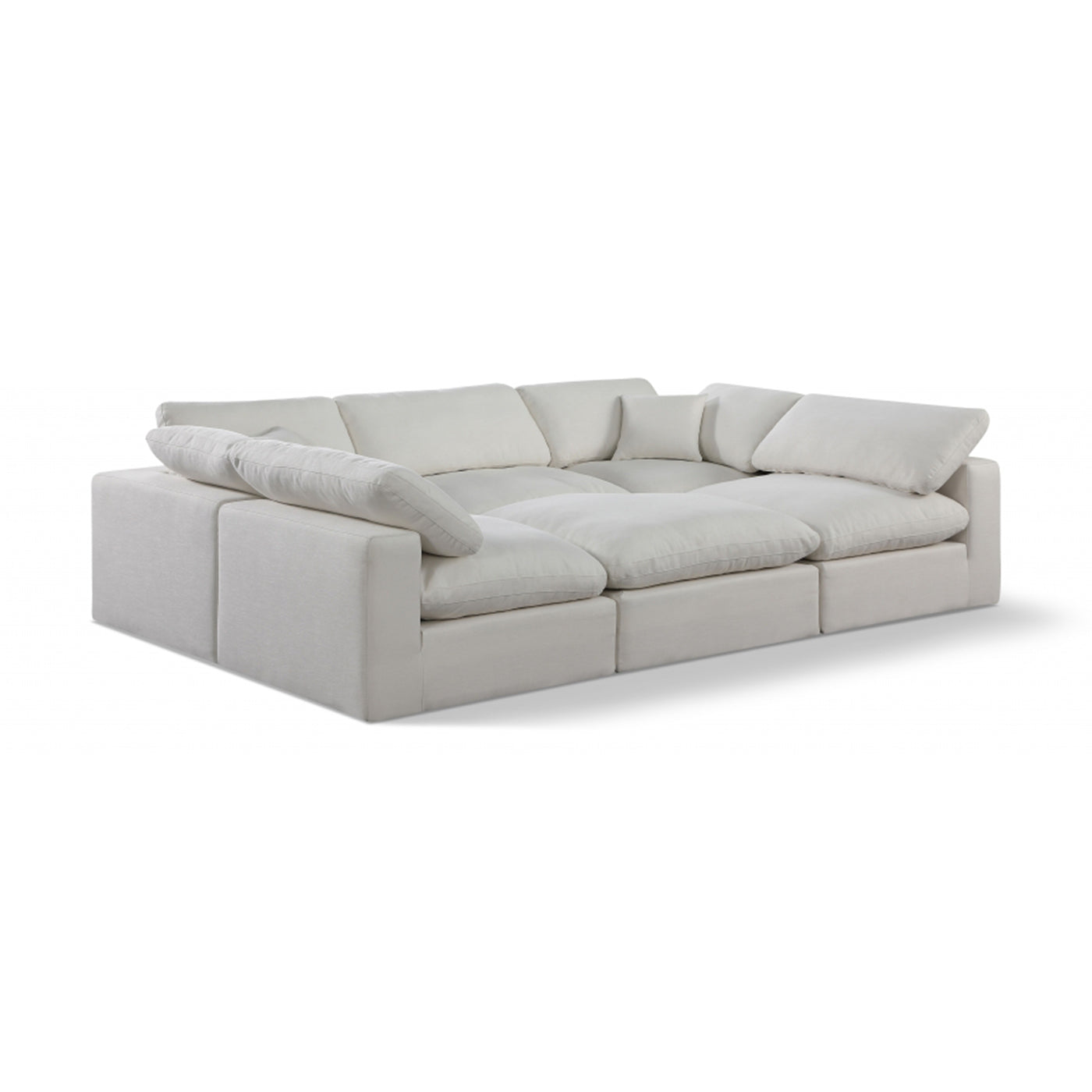 Comfy Linen Textured Fabric Sectional