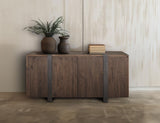 4 Door Haab Console | Modern Wood Design with Metal Accents