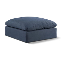 Comfy Linen Textured Fabric Ottoman