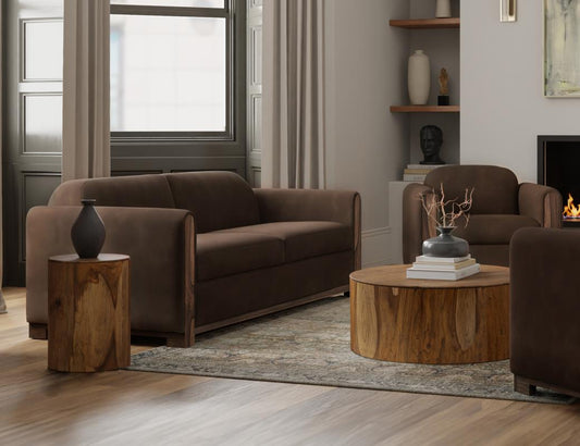Balam Wooden Frame Armchair - Pine & Teak Design