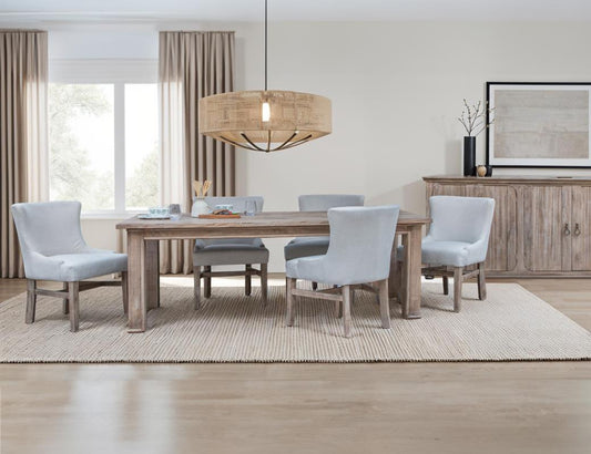 Aruba Wooden Chair - Upholstered Polyester Linen Look