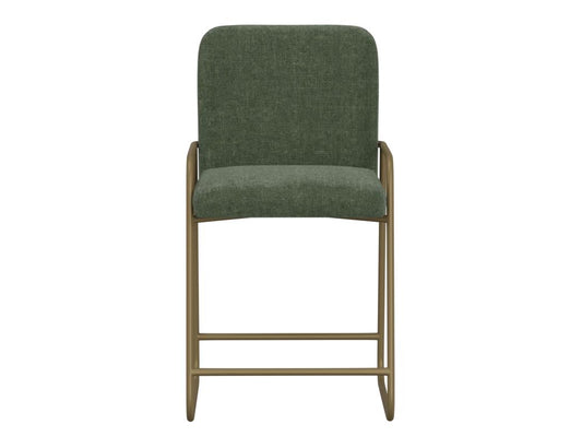 Upholstered Barstool with Wooden Frame & Metal Base | Modern Bar Seating