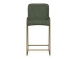 Upholstered Barstool with Wooden Frame & Metal Base | Modern Bar Seating