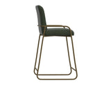 Upholstered Barstool with Wooden Frame & Metal Base | Modern Bar Seating