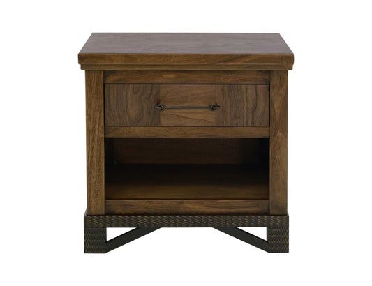 1 Drawer 1 Shelf Walnut Nightstand | Parota Wood Bedroom