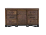 6 Drawer 1 Door Walnut Dresser | Parota Wood Storage