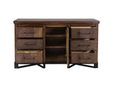 6 Drawer 1 Door Walnut Dresser | Parota Wood Storage
