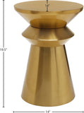 Jai Iron End Table with Brushed Gold Finish - Contemporary Accent for Stylish Home Decor Needs