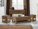 1 Drawer Walnut End Table | Parota Wood Occasional Table