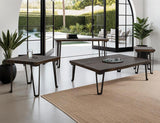 Walnut Live-Edge Parota Wood Sofa Table with Gold Metal Inlays
