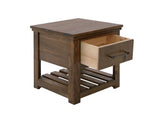 1 Drawer Walnut End Table | Parota Wood Occasional Table