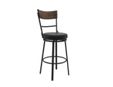 Wooden Frame & Metal Base Bar Stool | Modern Industrial Design