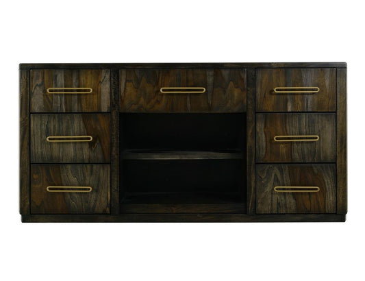 7 Drawer Black Balam Console Table | Mango & Teak Wood Storage